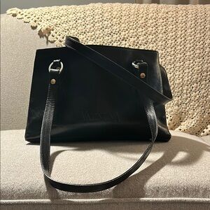 Vintage Valentina Black Leather Handbag